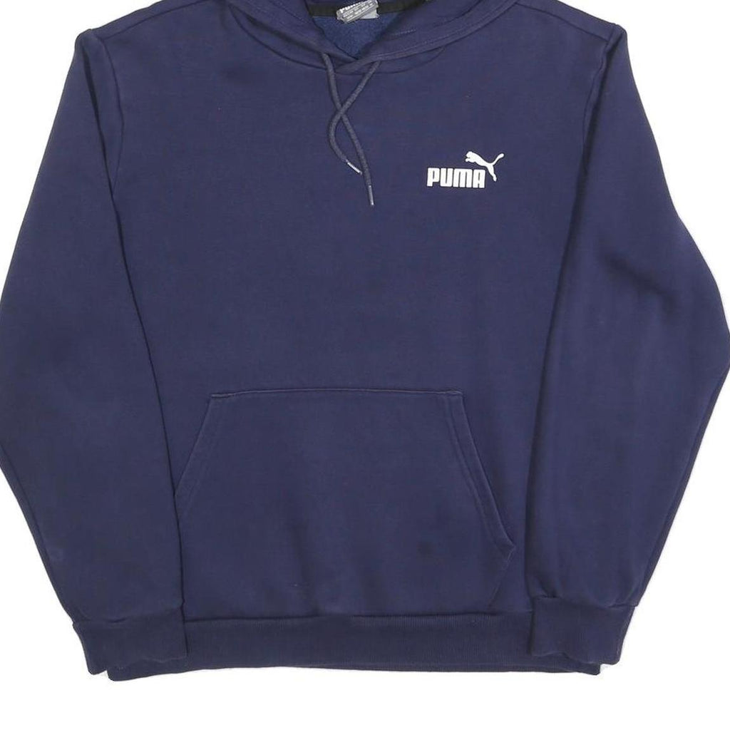 PUMA Mens Navy Hoodie M Cotton Blend Pullover Sports Casual Sweatshirt