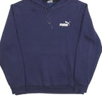 PUMA Mens Navy Hoodie M Cotton Blend Pullover Sports Casual Sweatshirt