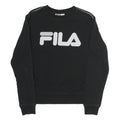 FILA Mens Black Sweatshirt Crew Neck S Cotton Blend Logo Pullover Casual
