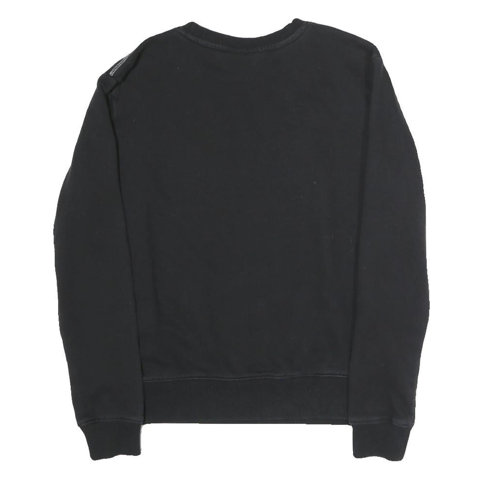 FILA Mens Black Sweatshirt Crew Neck S Cotton Blend Logo Pullover Casual