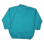 Womens Blue Nylon Button Jacket L Plain Casual Outerwear