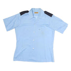 ARROW WEEKENDERS Mens Blue & Navy Casual Shirt M Button Short Sleeve Cotton