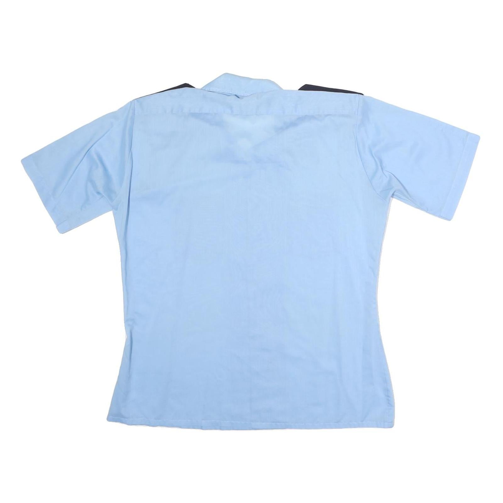 ARROW WEEKENDERS Mens Blue & Navy Casual Shirt M Button Short Sleeve Cotton