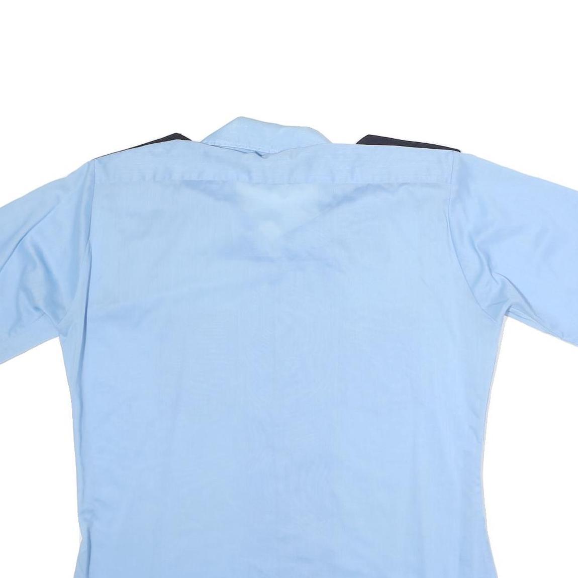 ARROW WEEKENDERS Mens Blue & Navy Casual Shirt M Button Short Sleeve Cotton