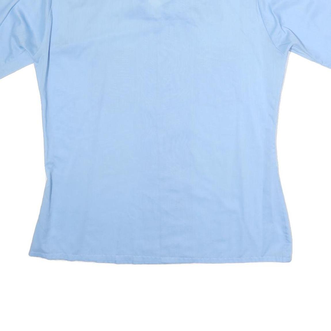 ARROW WEEKENDERS Mens Blue & Navy Casual Shirt M Button Short Sleeve Cotton