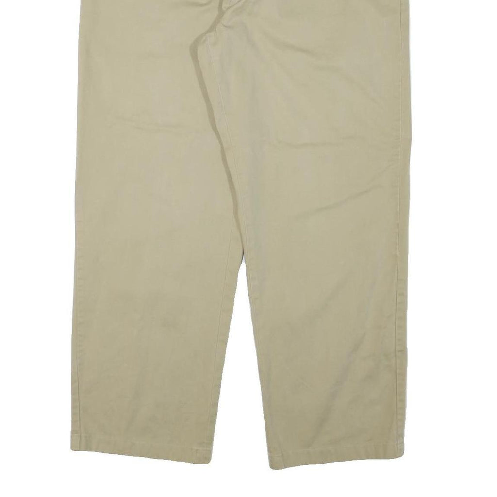 NAUTICA Mens Relaxed Beige Cotton Blend Zip Trousers W38 L32 Casual Classic