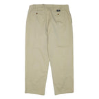NAUTICA Mens Relaxed Beige Cotton Blend Zip Trousers W38 L32 Casual Classic