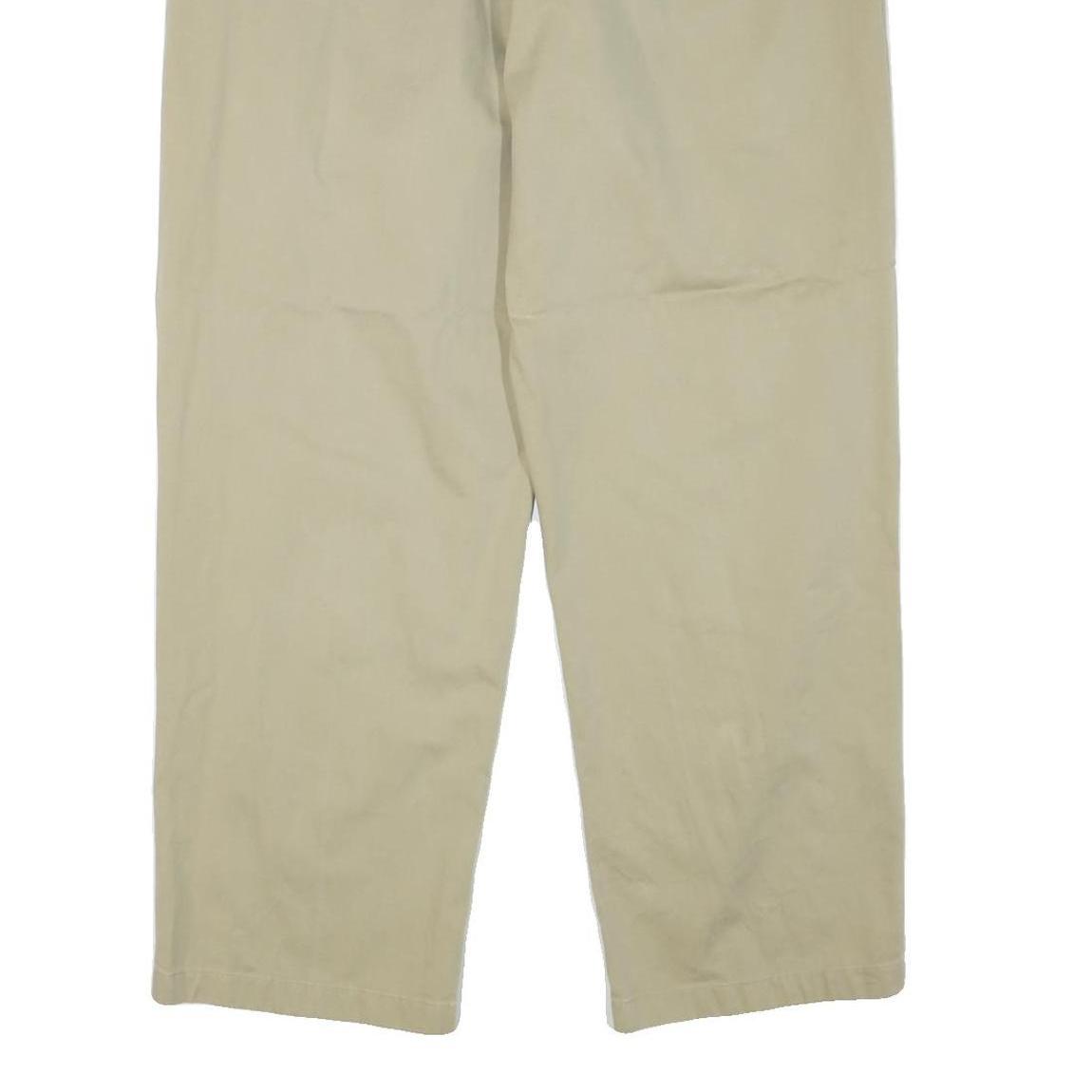NAUTICA Mens Relaxed Beige Cotton Blend Zip Trousers W38 L32 Casual Classic