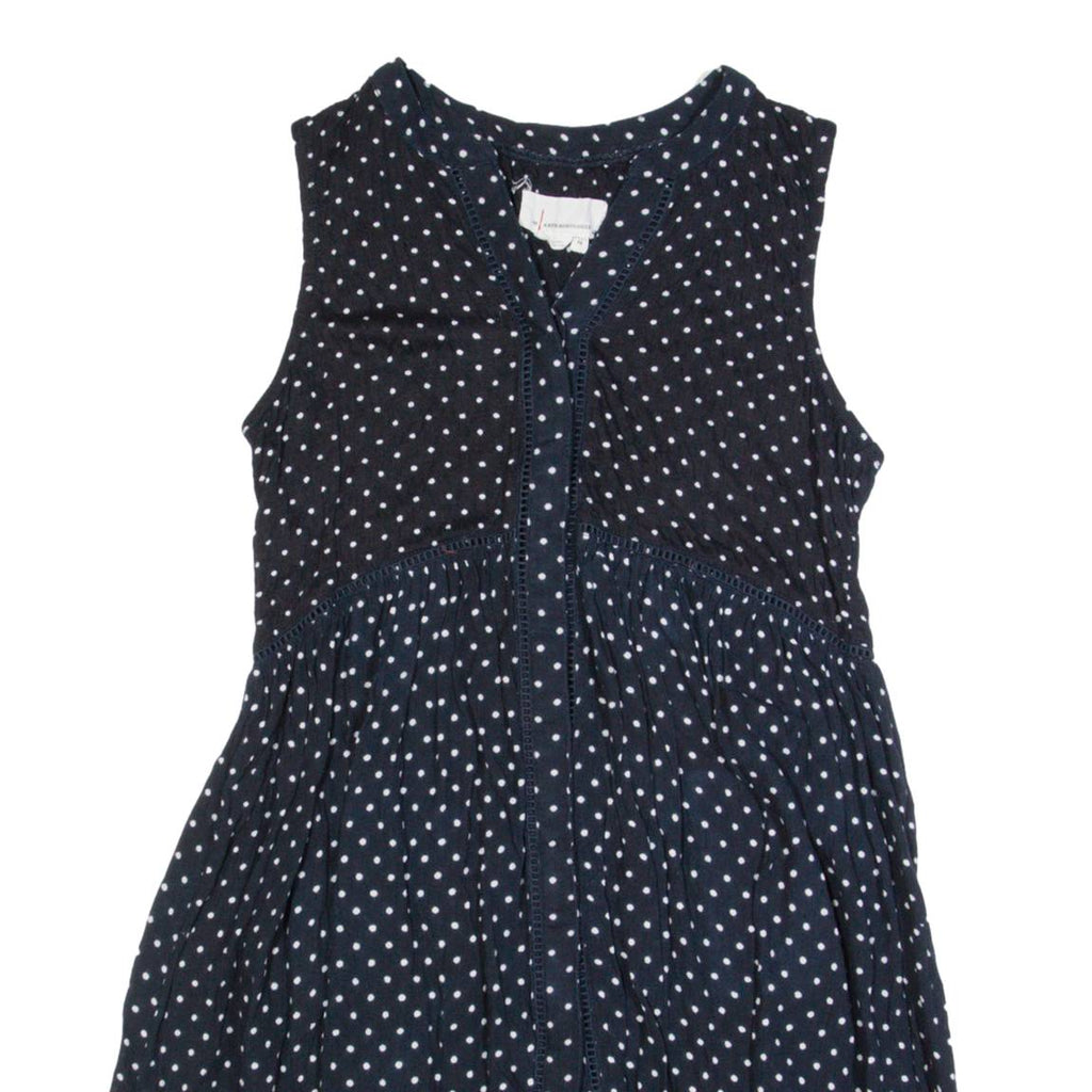 ANTHROPOLOGIE Womens Printed Top Blue Sleeveless Polka Dot XS