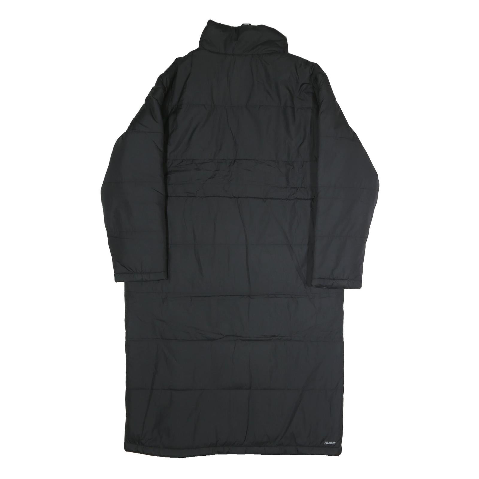 NEW BALANCE Mens Black Tracksuit Jacket L Polyester Plain Long Zip Warm