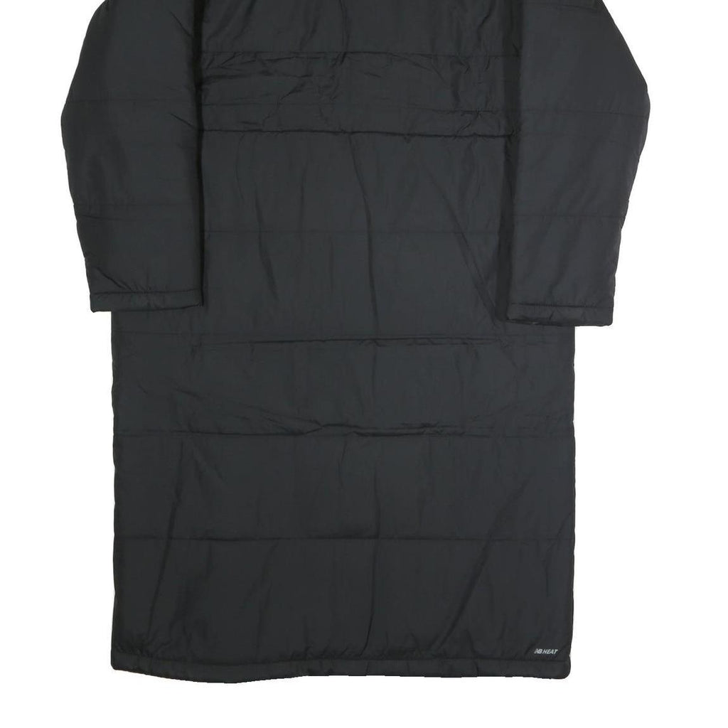 NEW BALANCE Mens Black Tracksuit Jacket L Polyester Plain Long Zip Warm