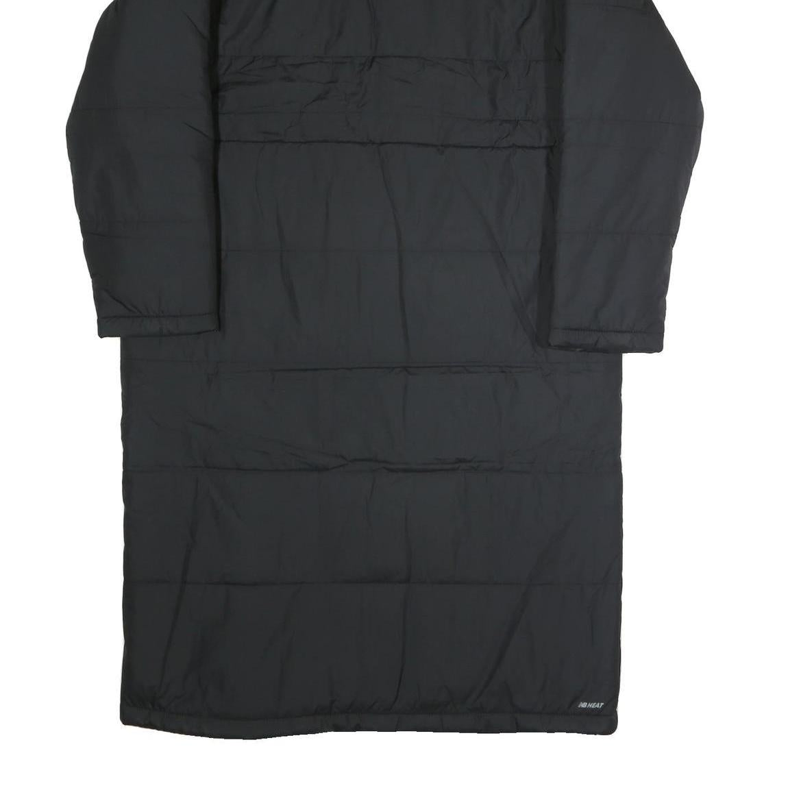 NEW BALANCE Mens Black Tracksuit Jacket L Polyester Plain Long Zip Warm