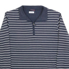 KINGFIELD Mens Blue & White Patterned Cotton Blend Jumper Half Zip Crew Neck M