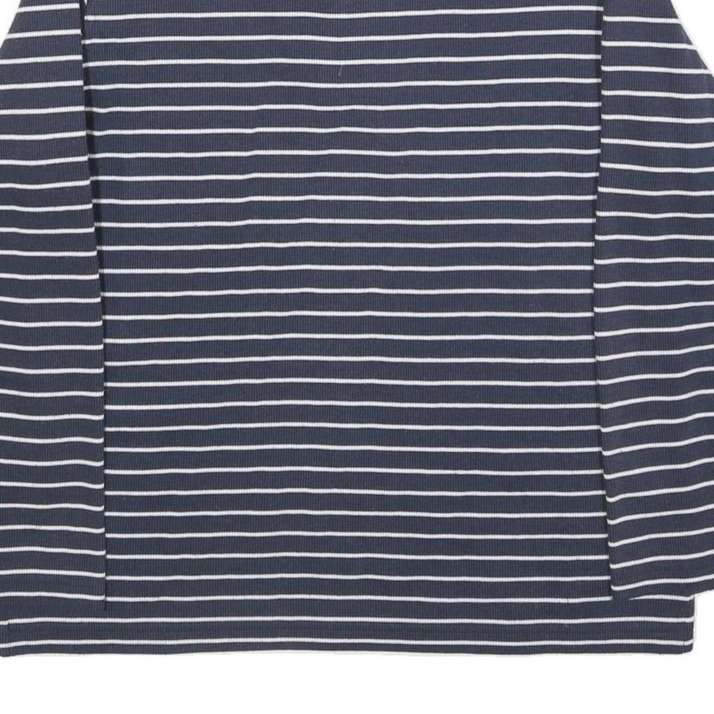 KINGFIELD Mens Blue & White Patterned Cotton Blend Jumper Half Zip Crew Neck M