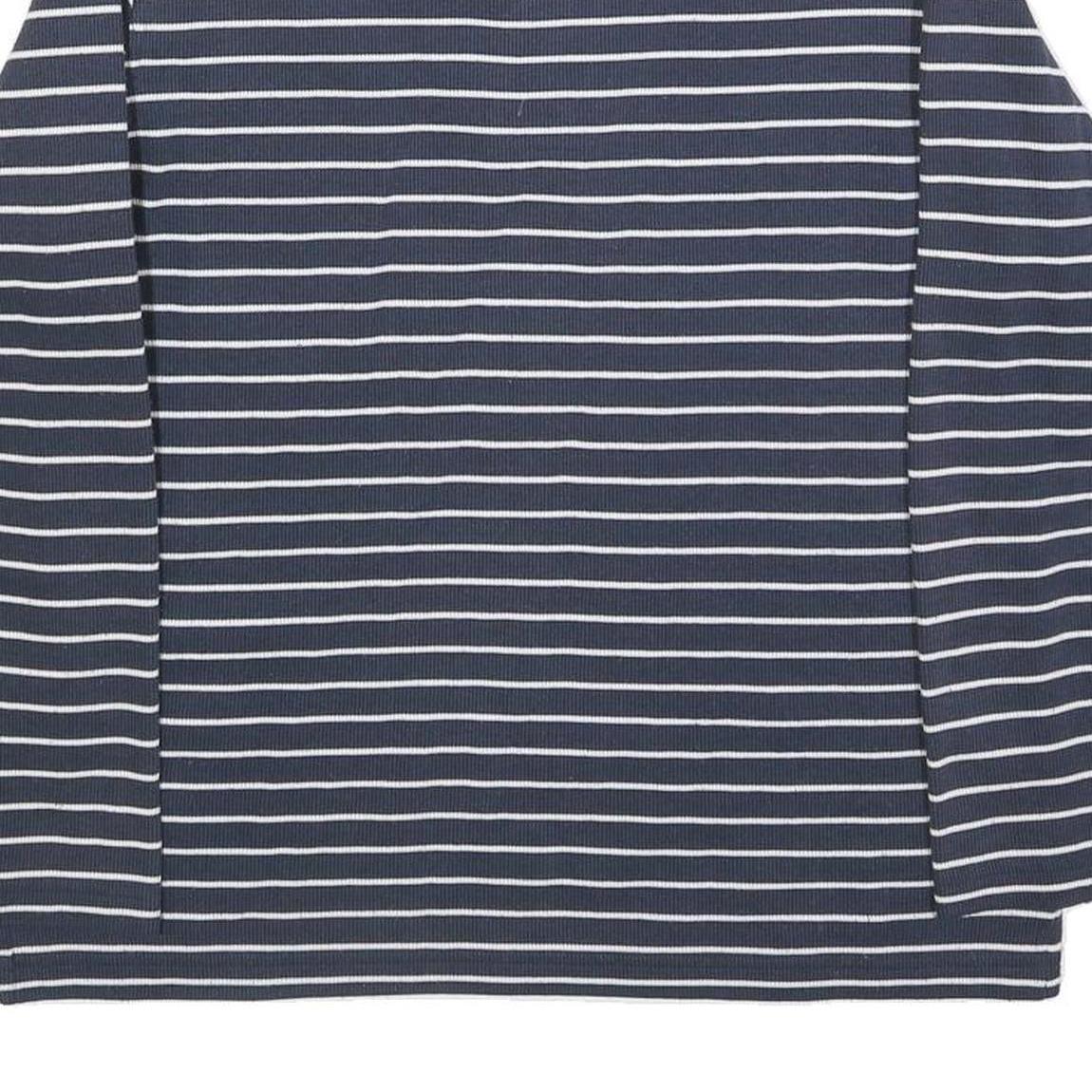 KINGFIELD Mens Blue & White Patterned Cotton Blend Jumper Half Zip Crew Neck M