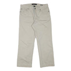 CALVIN KLEIN JEANS Mens Regular Fit Beige Cotton Blend Zip Trousers W33 L28