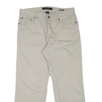 CALVIN KLEIN JEANS Mens Regular Fit Beige Cotton Blend Zip Trousers W33 L28