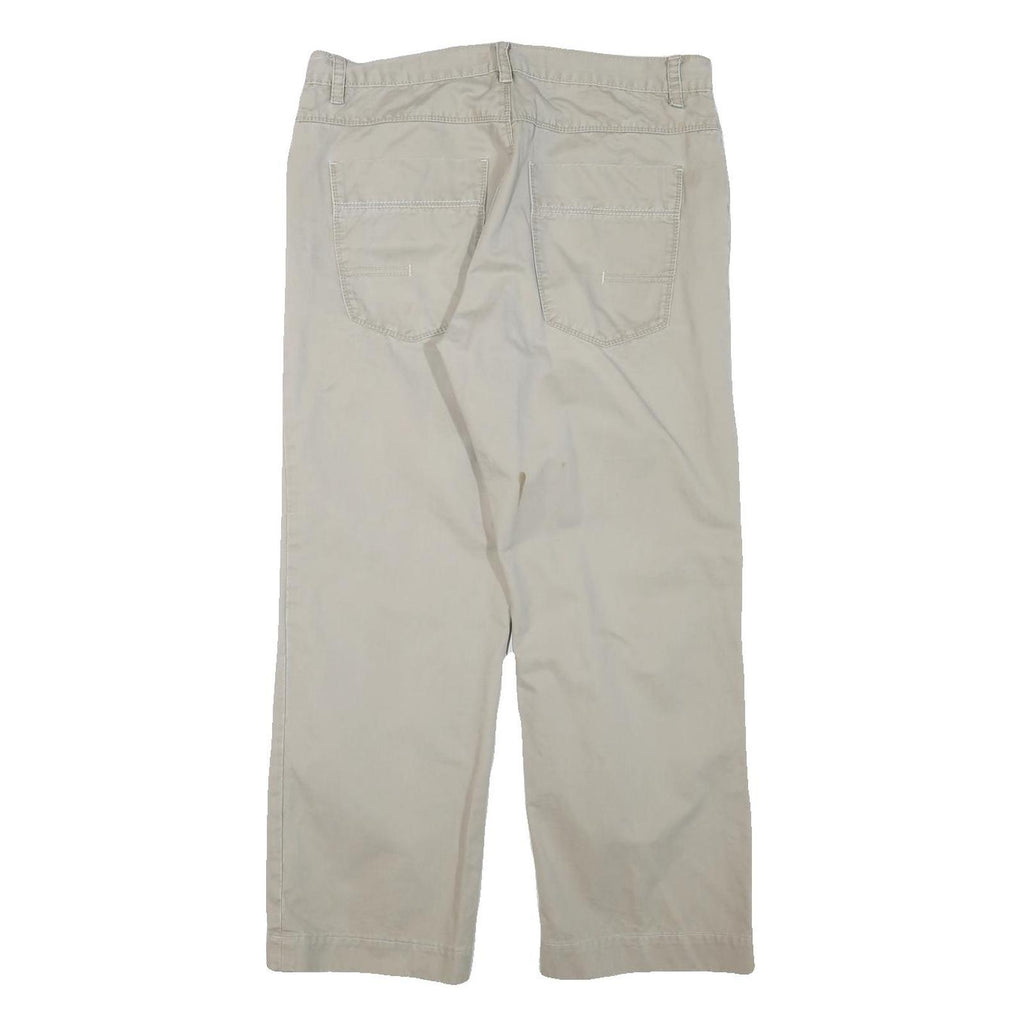 CALVIN KLEIN JEANS Mens Regular Fit Beige Cotton Blend Zip Trousers W33 L28