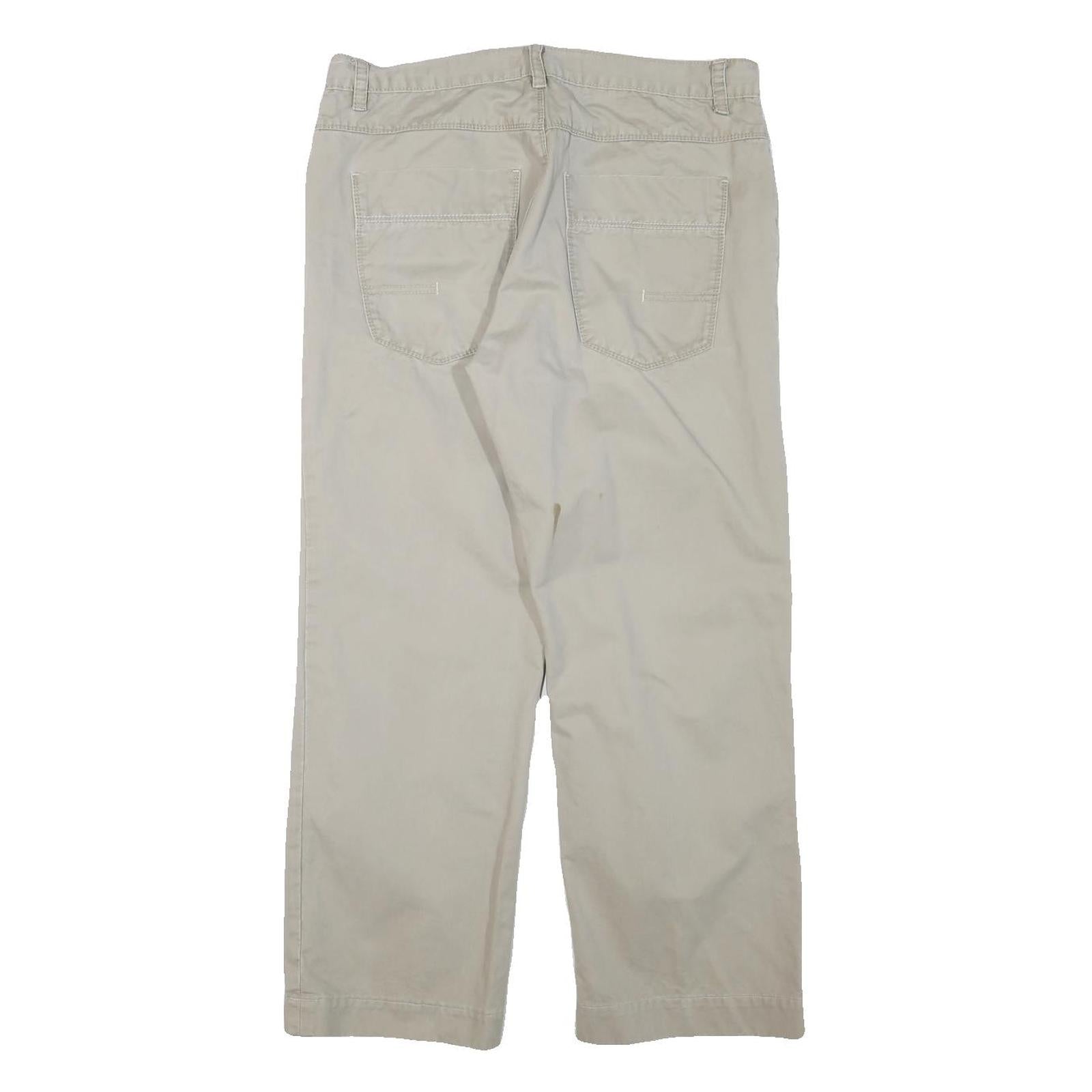 CALVIN KLEIN JEANS Mens Regular Fit Beige Cotton Blend Zip Trousers W33 L28