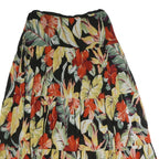 CHAPS Womens Black Floral A-Line Midi Polyester Skirt XL Summer Casual