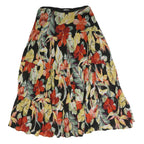 CHAPS Womens Black Floral A-Line Midi Polyester Skirt XL Summer Casual