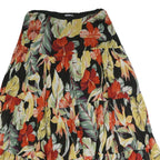 CHAPS Womens Black Floral A-Line Midi Polyester Skirt XL Summer Casual