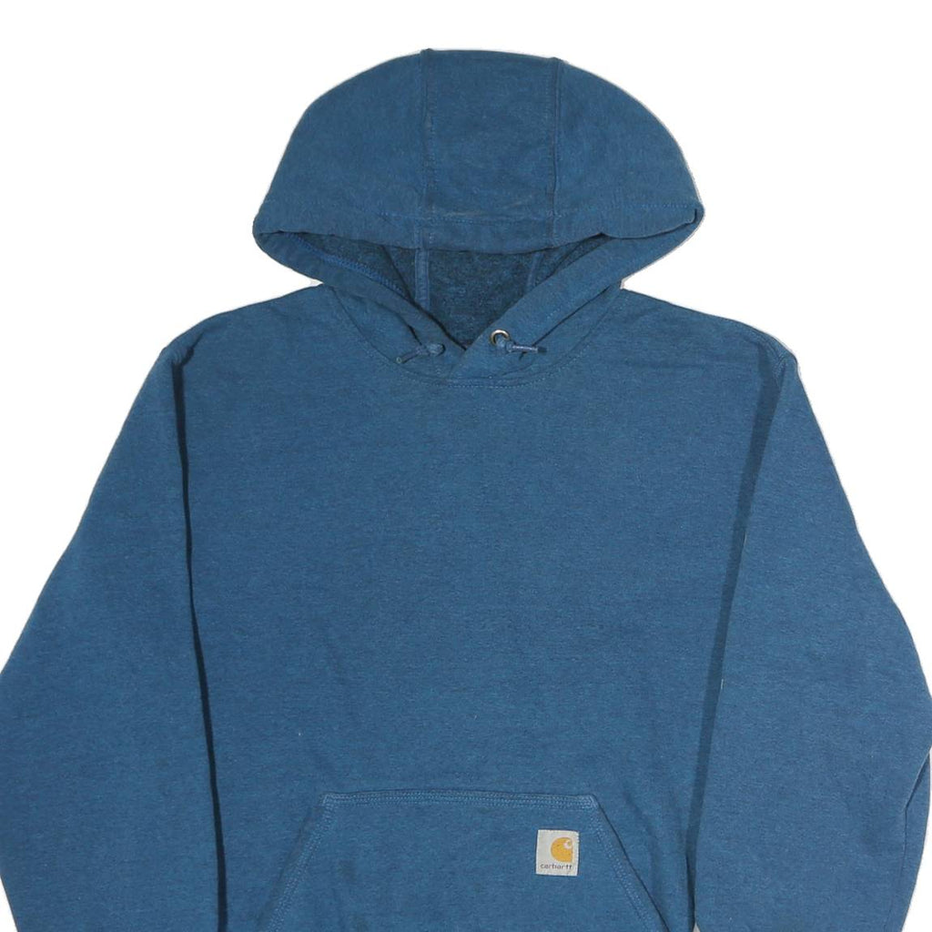 CARHARTT Mens Blue Pullover Hoodie S Logo Print Casual Comfort