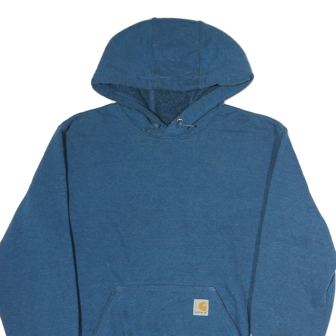 CARHARTT Mens Blue Pullover Hoodie S Logo Print Casual Comfort