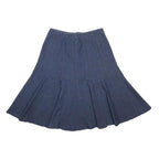 LARRY LEVINE Womens Blue Denim Flare Knee Length Cotton Blend Skirt S Stylish