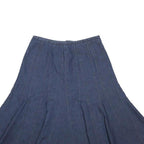 LARRY LEVINE Womens Blue Denim Flare Knee Length Cotton Blend Skirt S Stylish