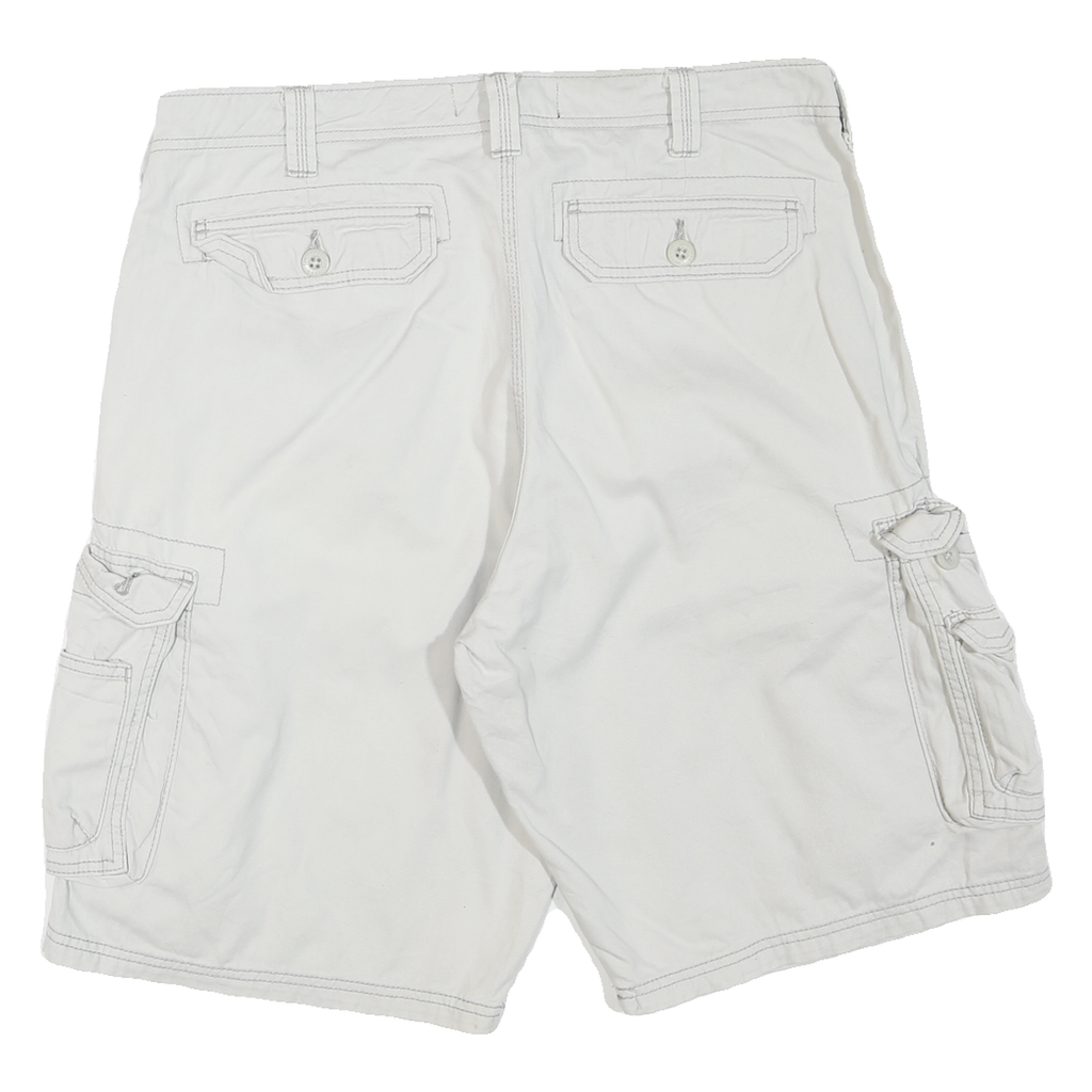 LEE Mens Shorts White Cargo Cotton Blend M W34 Utility Pocket Design