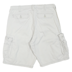 LEE Mens Shorts White Cargo Cotton Blend M W34 Utility Pocket Design