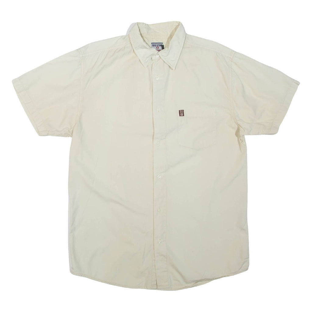 BIG STAR Mens Plain Shirt Beige M