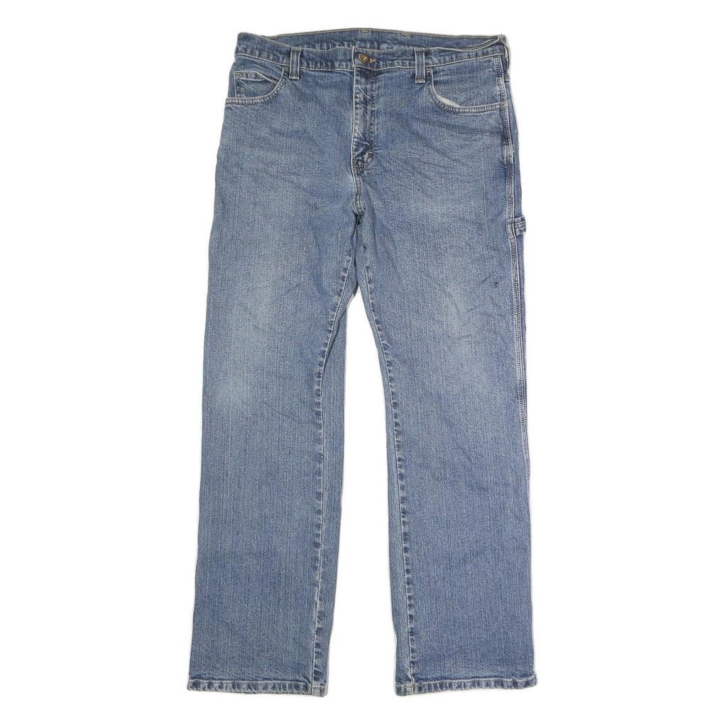 DICKIES Mens Jeans Blue Regular Straight Denim Medium W36 L31 Workwear Cotton