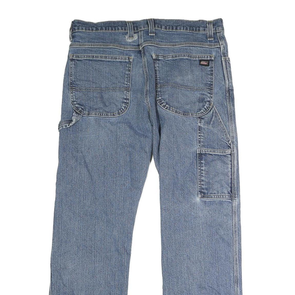 DICKIES Mens Jeans Blue Regular Straight Denim Medium W36 L31 Workwear Cotton