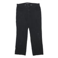 DICKIES Womens Black Cotton Blend Relaxed Straight Trousers W34 L29 Workwear Zip