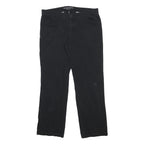 DICKIES Womens Black Cotton Blend Relaxed Straight Trousers W34 L29 Workwear Zip