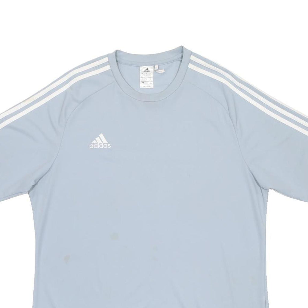 ADIDAS Mens Blue & White Sports T-Shirt XL Short Sleeve Crew Neck Climalite