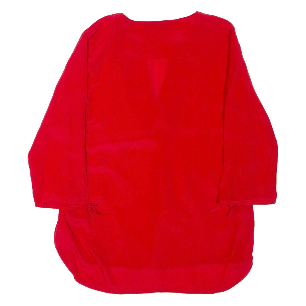 SEVENTY Womens Blouse Red V-Neck 3/4 Sleeve S