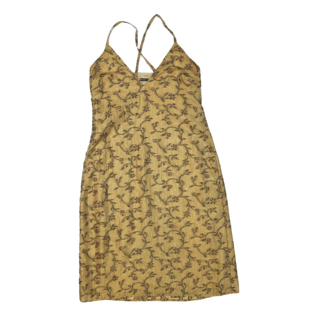 NICO NICO Womens Beige Floral Print Slip Dress Polyester Blend Size M