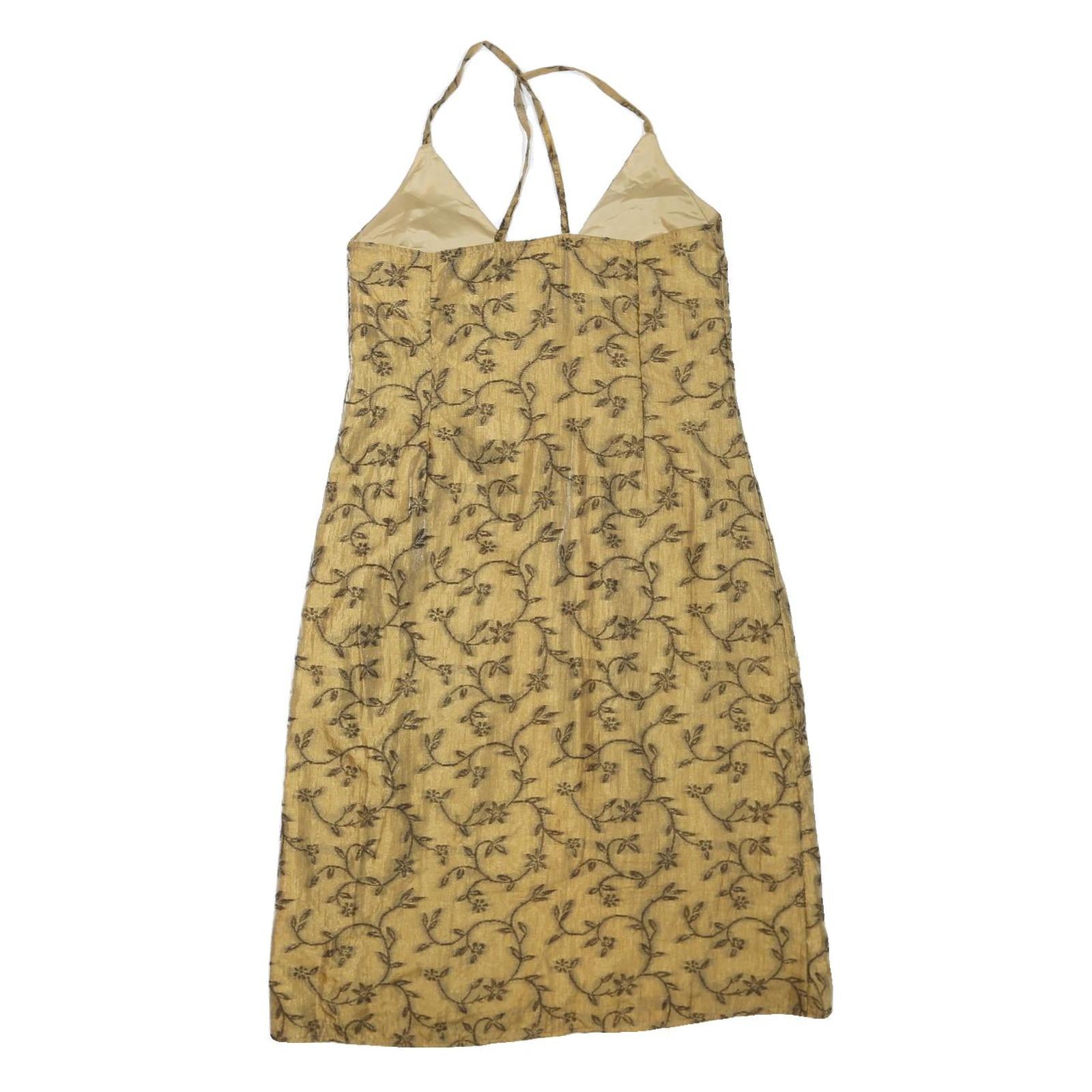 NICO NICO Womens Beige Floral Print Slip Dress Polyester Blend Size M