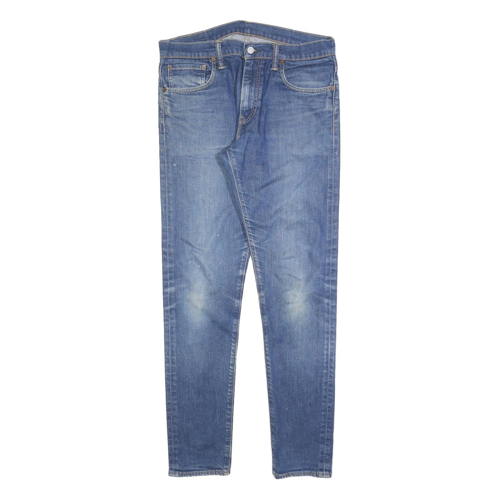 LEVI'S 520 Mens Jeans Blue Slim Skinny Denim Medium W32 L34 Zip Cotton Blend