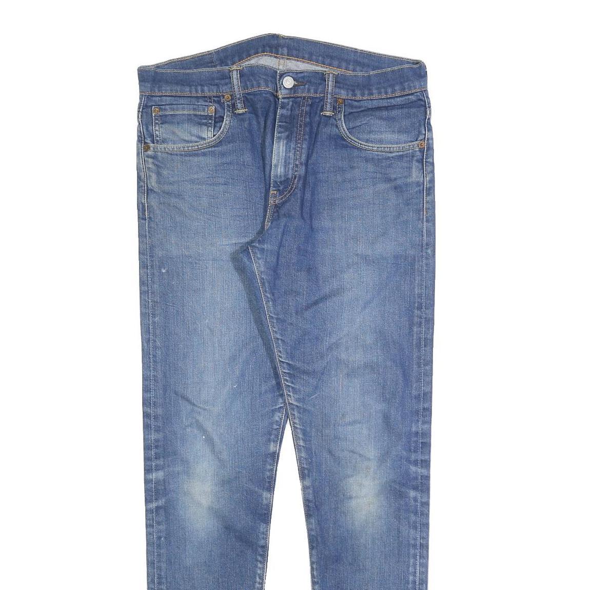 LEVI'S 520 Mens Jeans Blue Slim Skinny Denim Medium W32 L34 Zip Cotton Blend