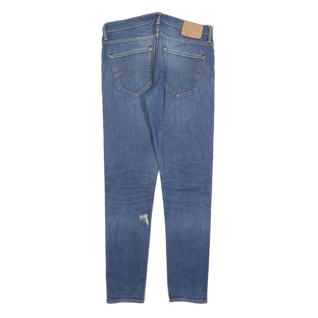 LEVI'S 520 Mens Jeans Blue Slim Skinny Denim Medium W32 L34 Zip Cotton Blend