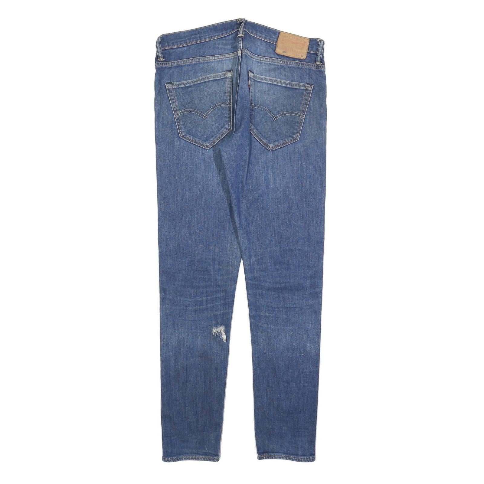 LEVI'S 520 Mens Jeans Blue Slim Skinny Denim Medium W32 L34 Zip Cotton Blend