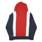 TOMMY HILFIGER Mens Red & White Navy Block Hoodie S Cotton Blend Casual