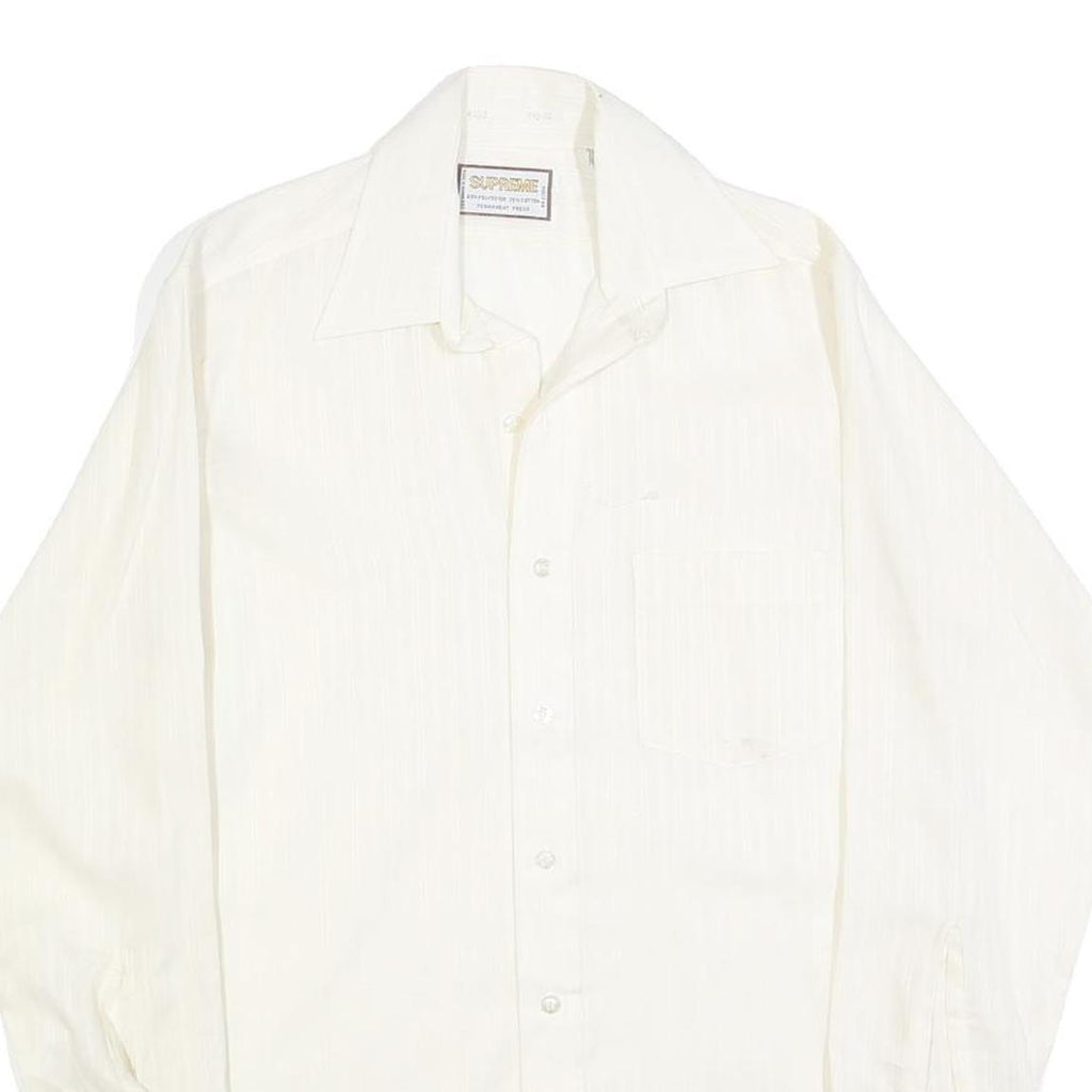 SUPREME Mens White Shirt M Button Down Polyester Blend Casual Stylish