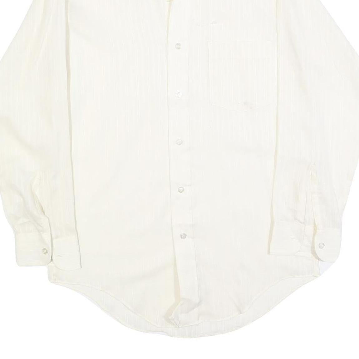 SUPREME Mens White Shirt M Button Down Polyester Blend Casual Stylish