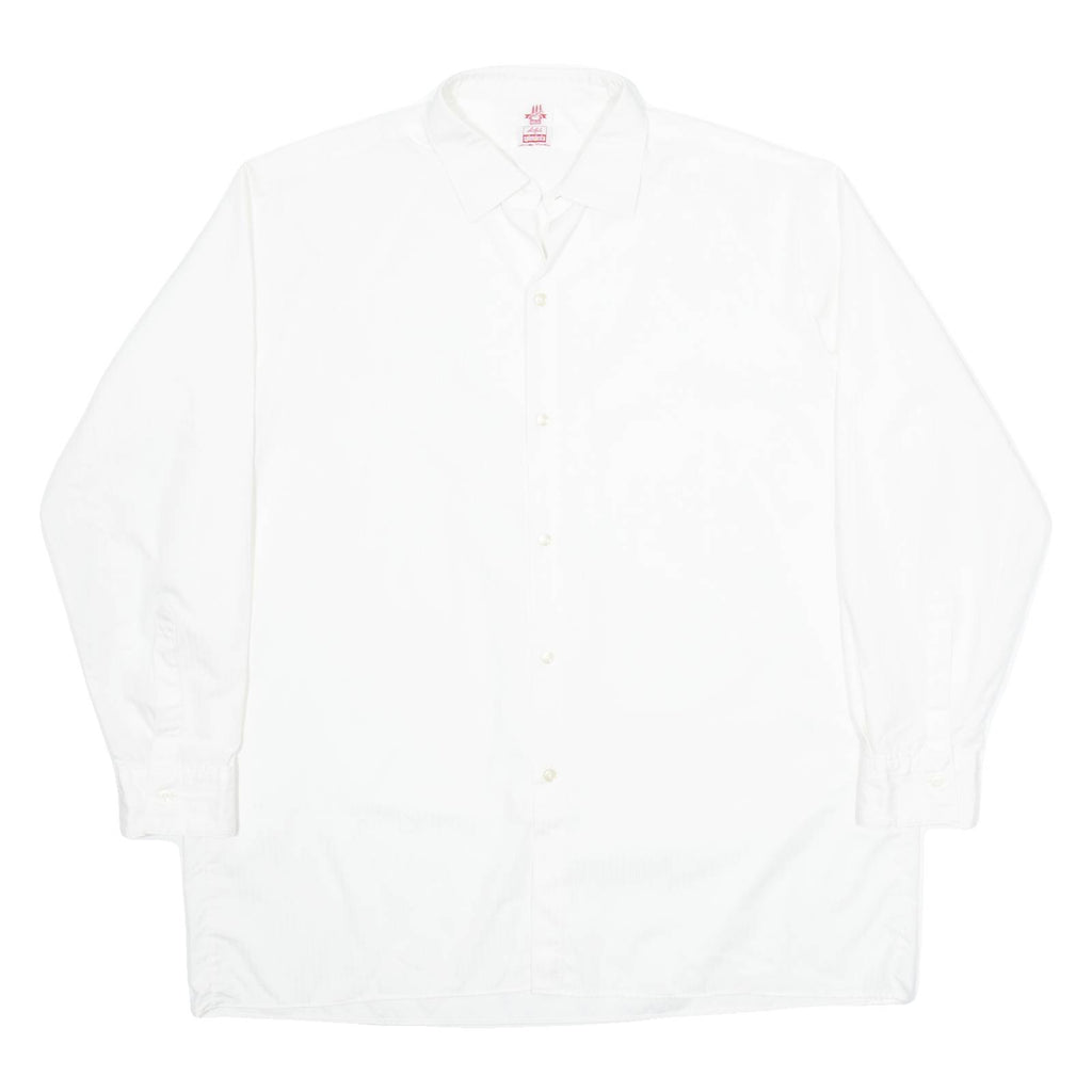 WALDE Mens Plain Shirt White Long Sleeve XL