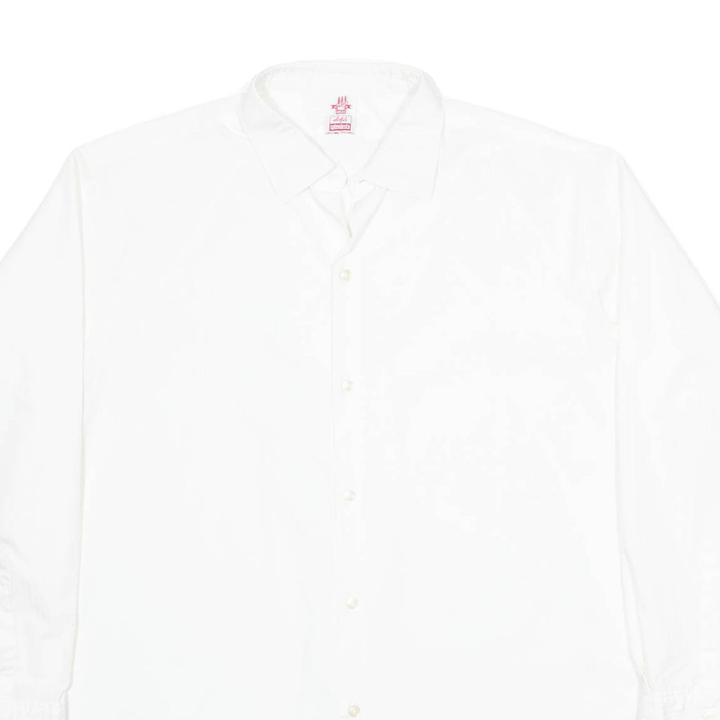WALDE Mens Plain Shirt White Long Sleeve XL